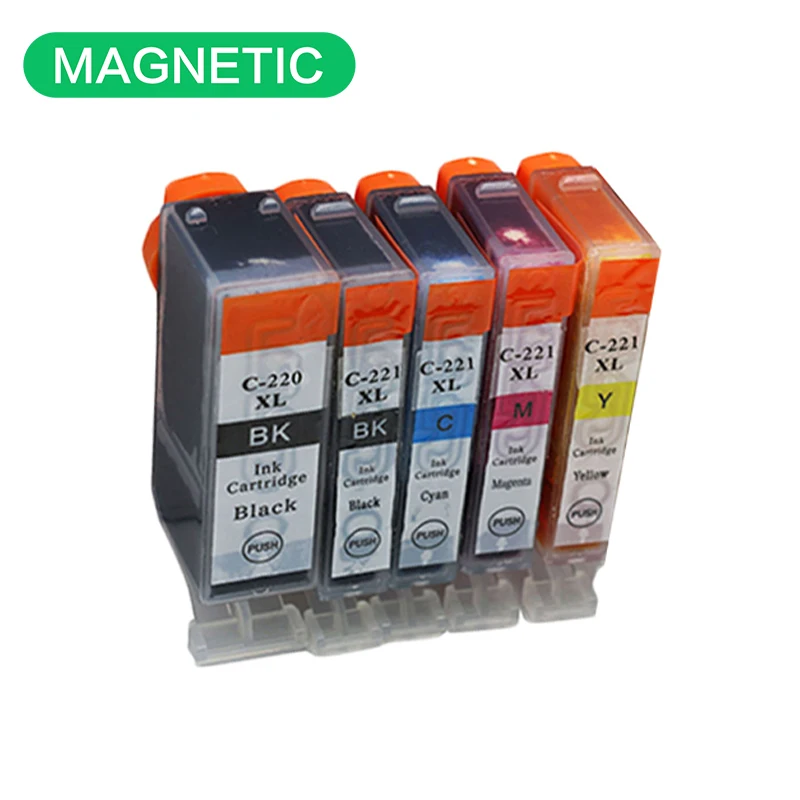 10pcs compatible ink Cartridge PGI-220 CLI-221 PGI220 PGI 220 For Canon PIXMA IP3600 IP4600 IP4700 MX860 MX870 inkjet printer