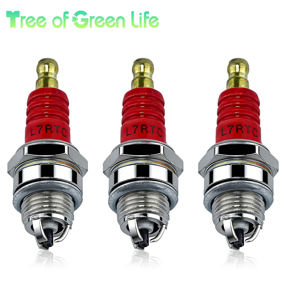 Pack of 3 Spark Plugs for Husqvarna 33CC 43CC 47CC 49CC 52CC 2-Stroke Small Engines Compatible Lawn Mower Chainsaw