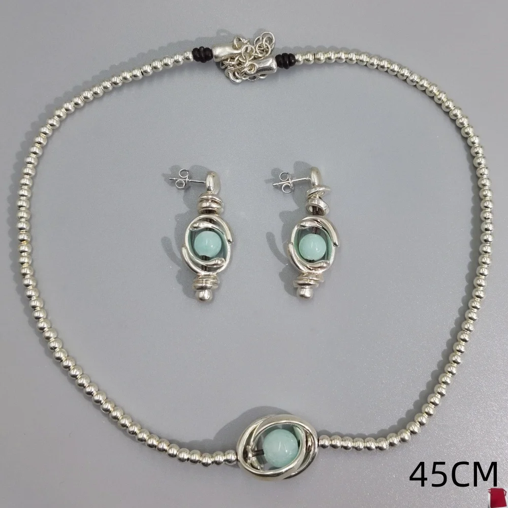 2026 Spain Minimally Personalized Tianhe Stone Earrings Necklace Jewelry Set Charm Gift