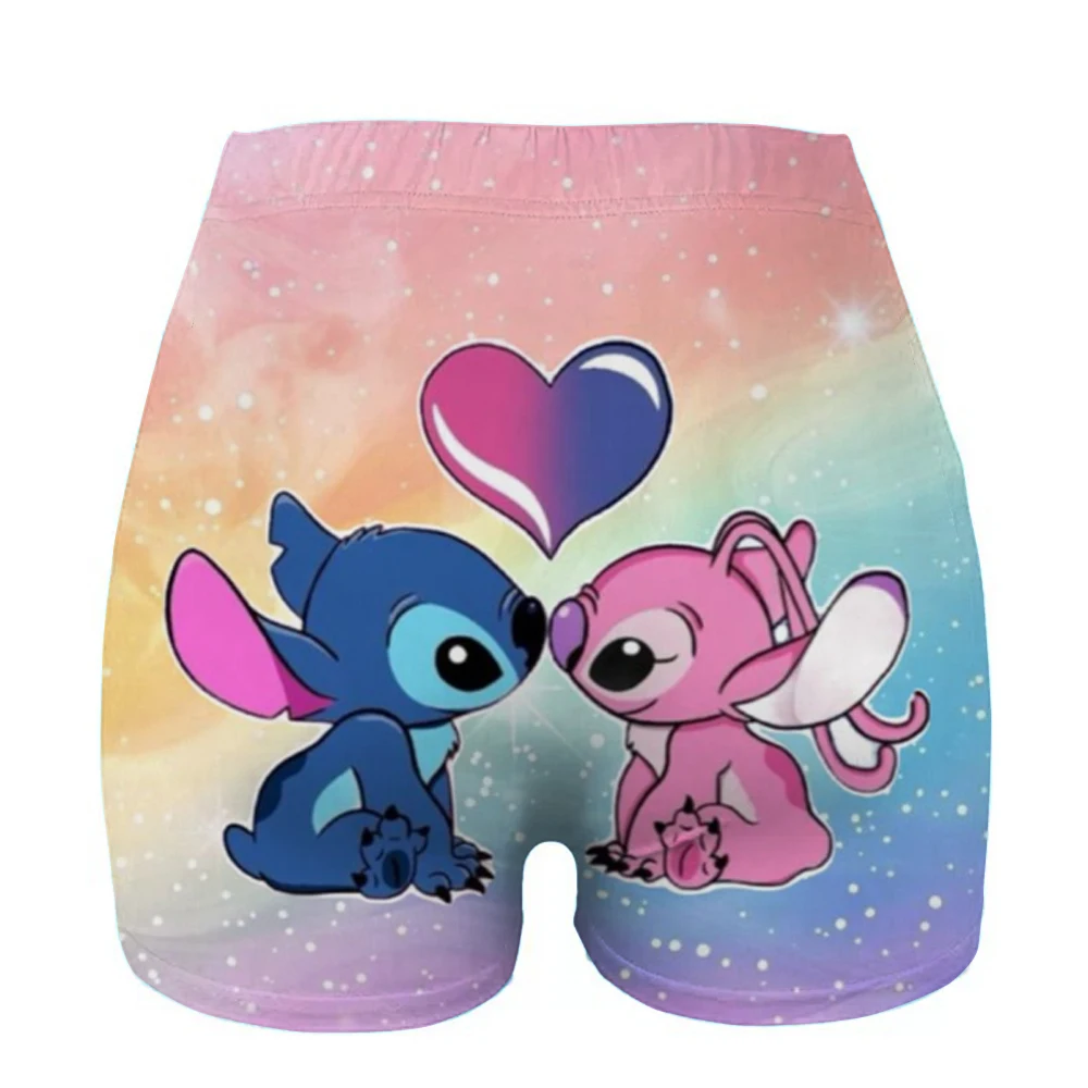

Stitch print Yoga Ultrashort Leggings Soft Women Gym Athletic Tight Sport Short Compression Comprehensive Training