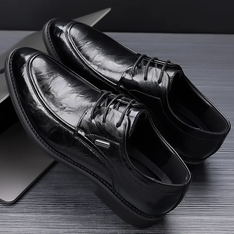 XIHAHA Male Dance Shoes Spring Wedding Leather Shoes British Fashion Business Dress Casual Shoes for Men Breathable Soft Soled