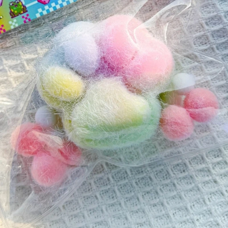 

Новая флокированная игрушка для снятия стресса кошачьей лапы Mochi с медленным отскоком, игрушка-непоседа, подарок на день рождения