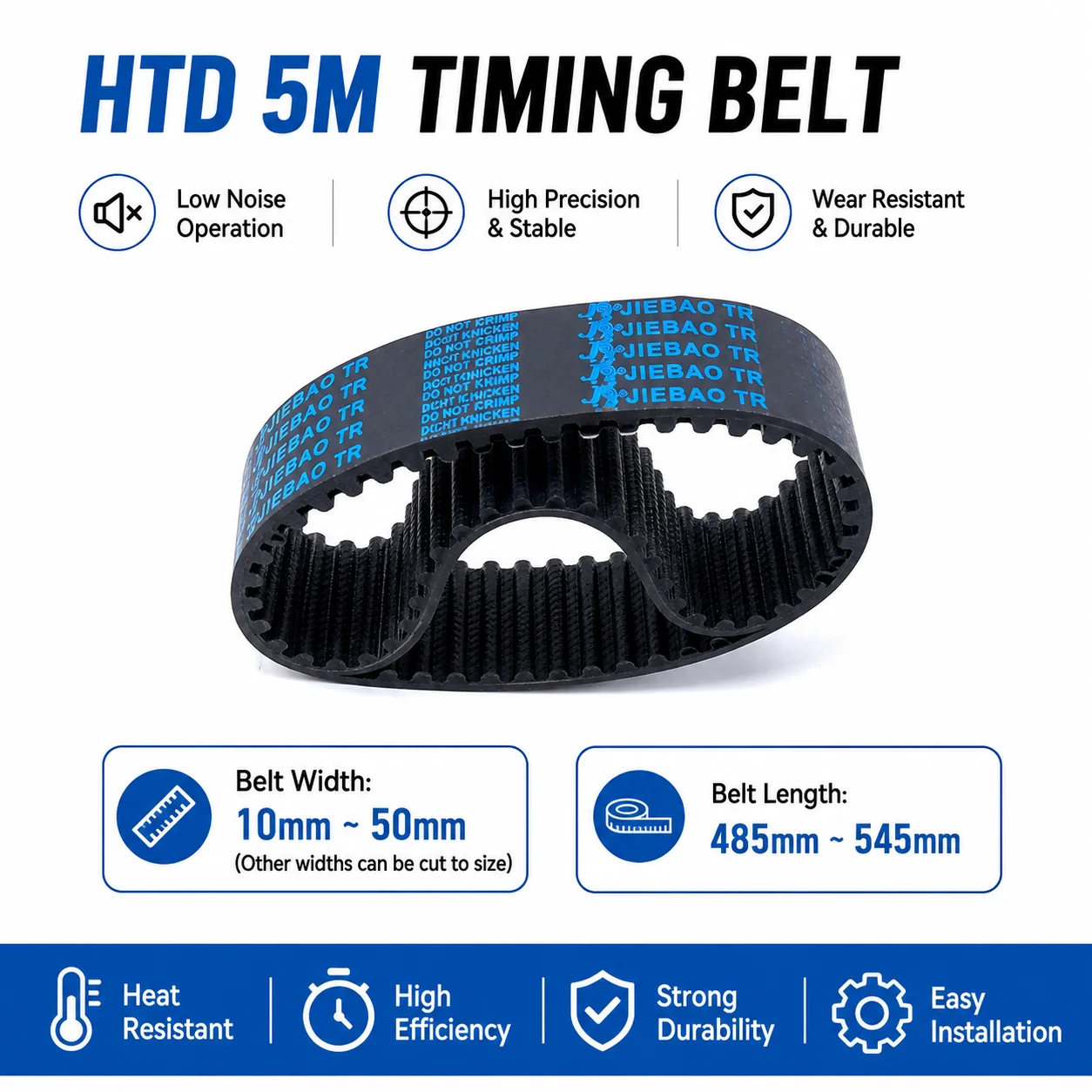 HTD 5M Rubber Belt Width Can Be Freely Cut HTD5M Timing Belt Length 485 490 495 500 505 510 515 520 525 530 535 540 545mm