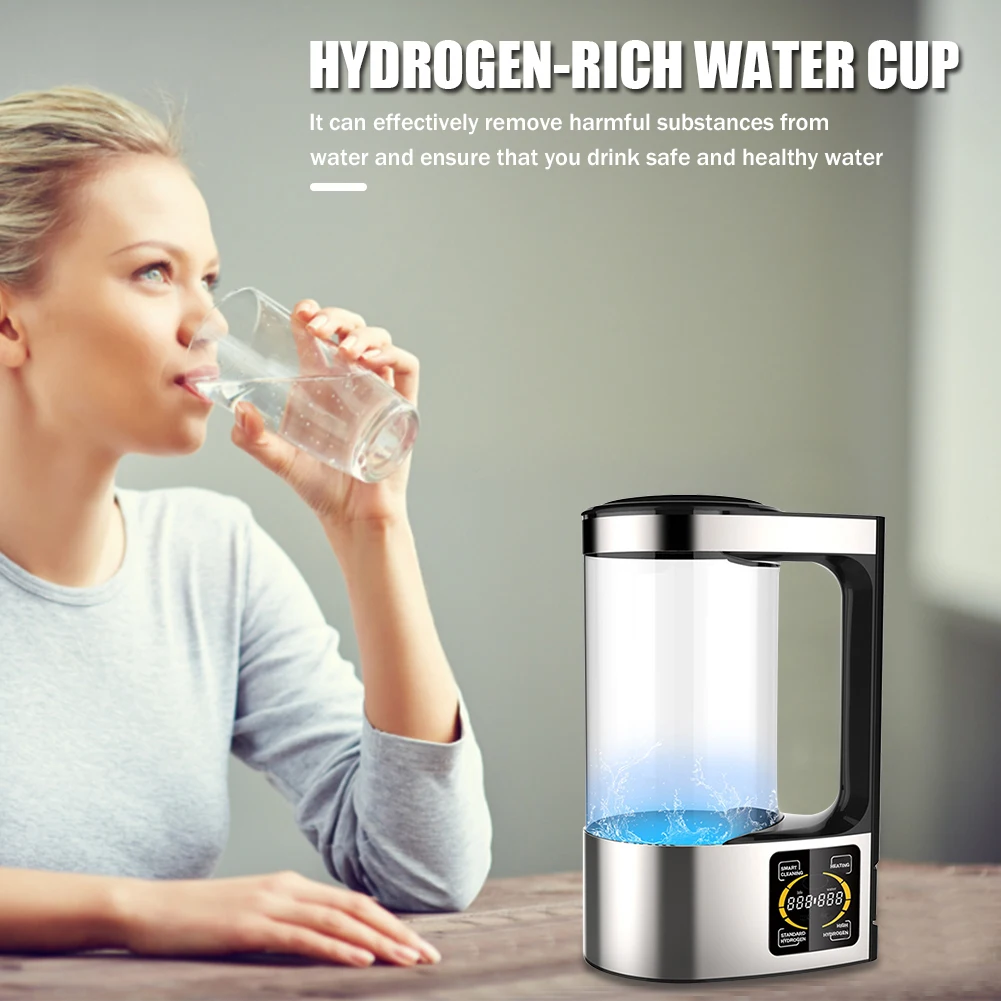 V8 Hydrogen Water Ionizer Machine Microelectrolysis 2000ML Hydrogen Water Pitcher Maker Machine Anti Aging for Family Use