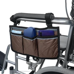 Walker Electric Scooter Wheelchair Armrest Side Storage Bag Seat Portable Pocket Armrest Storage Bag Folding Chair Organizer