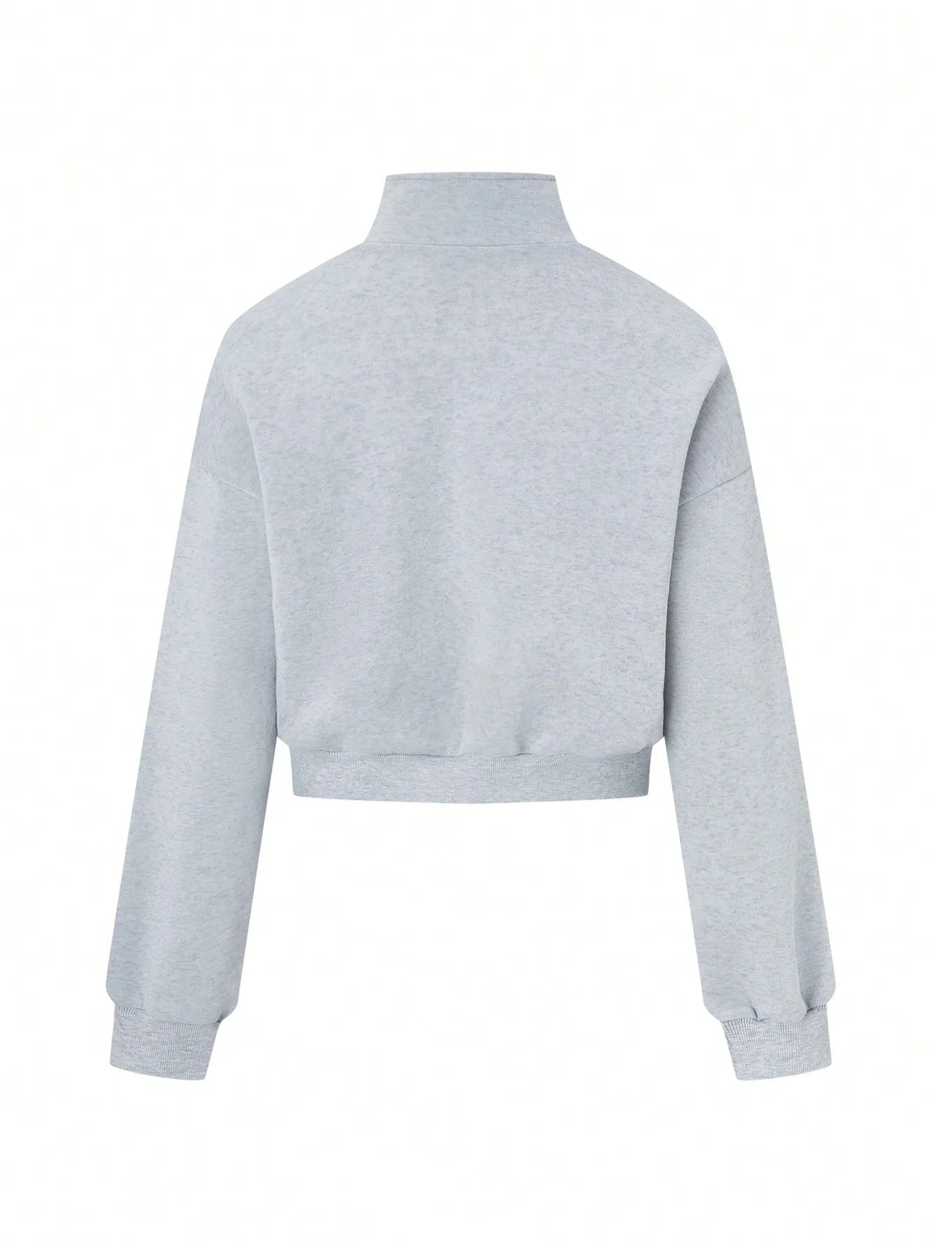 Moletom feminino de manga comprida com zíper frontal sólido, pulôver casual de outono para uso diário, escola, formatura