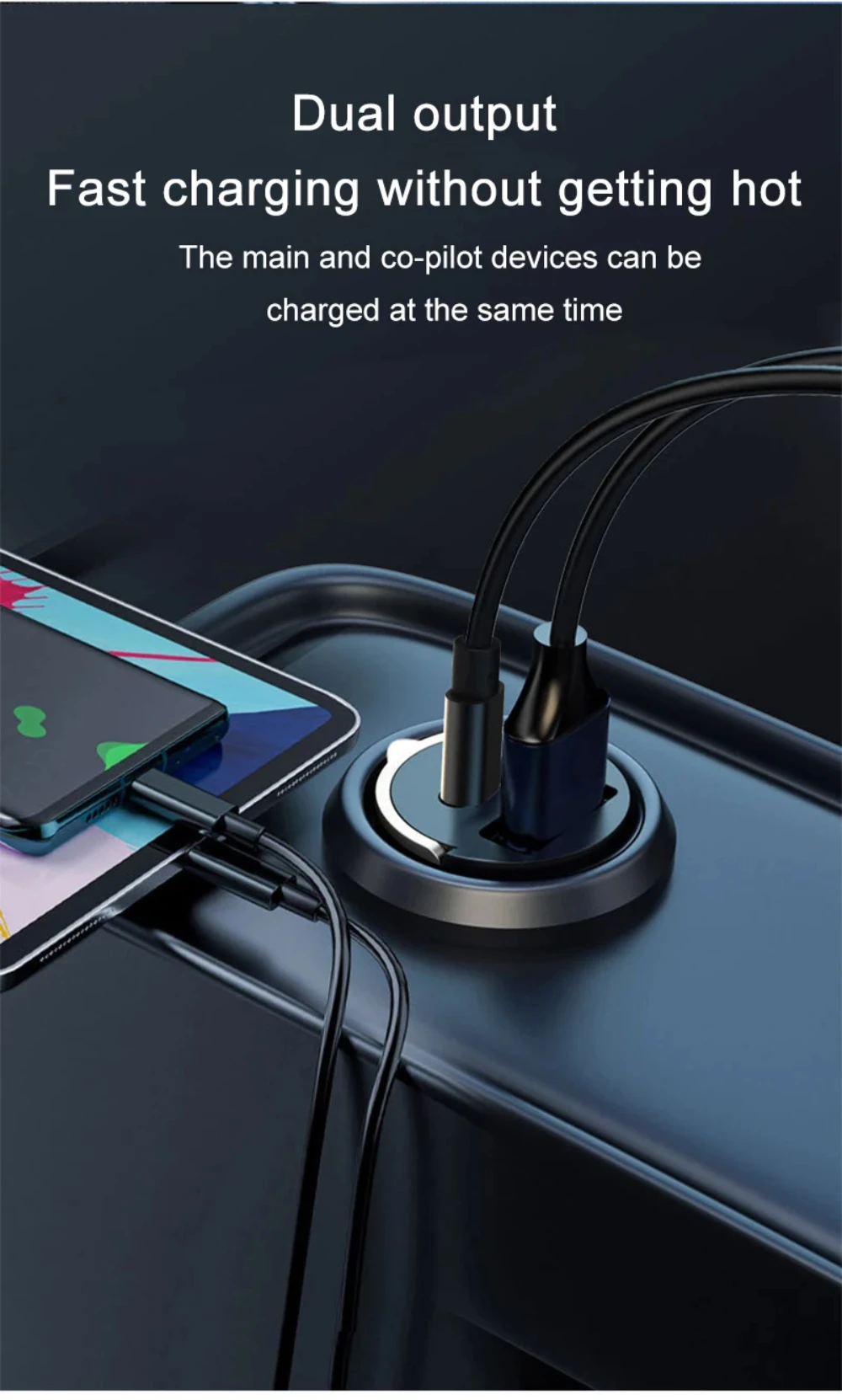 200W Mini Car Charger Fast Charging for IPhone QC3.0 Mini PD USB Type C Car Mobile Phone Charger for Xiaomi Samsung Huawei