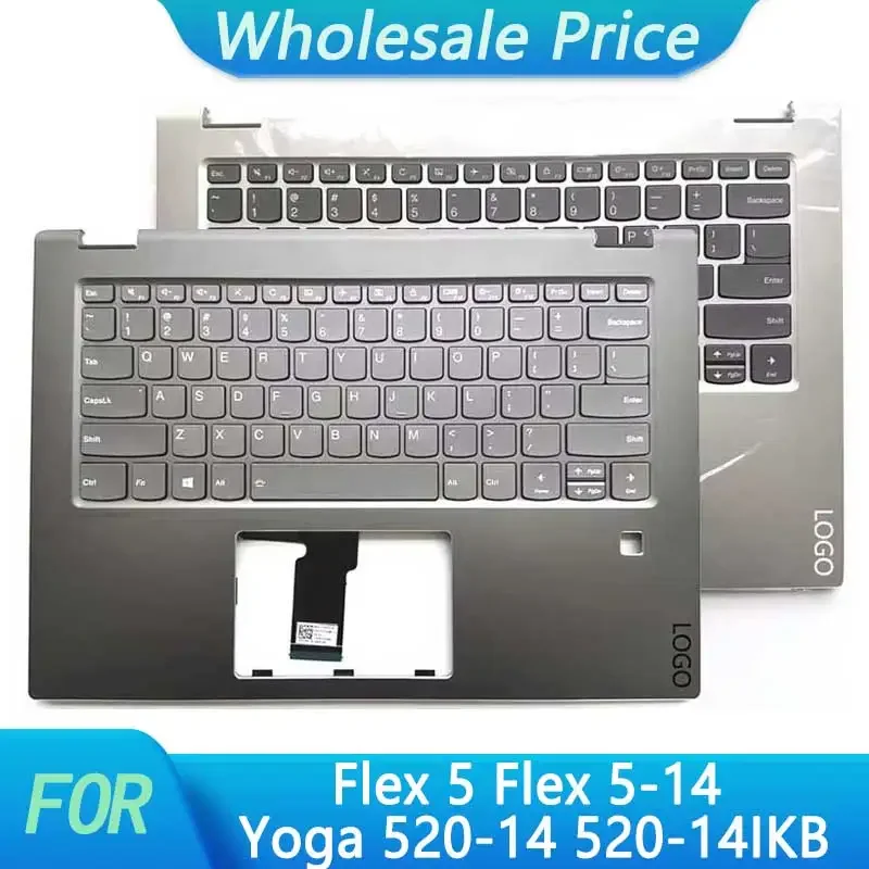 

New For Flex 5 Flex 5-14 Yoga 520-14 520-14IKB Laptop Palmrest Case Keyboard US English Version Upper Cover