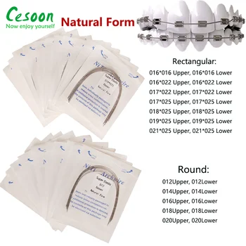 10 balení zubních ortodontických niti obloukových drátů super elastických kulatých obdélníkových vejčitých přírodních obloukových drátů pro zubní rovnátka, zubařské materiály 10 nejlepší prodej ligové pavouky - №7