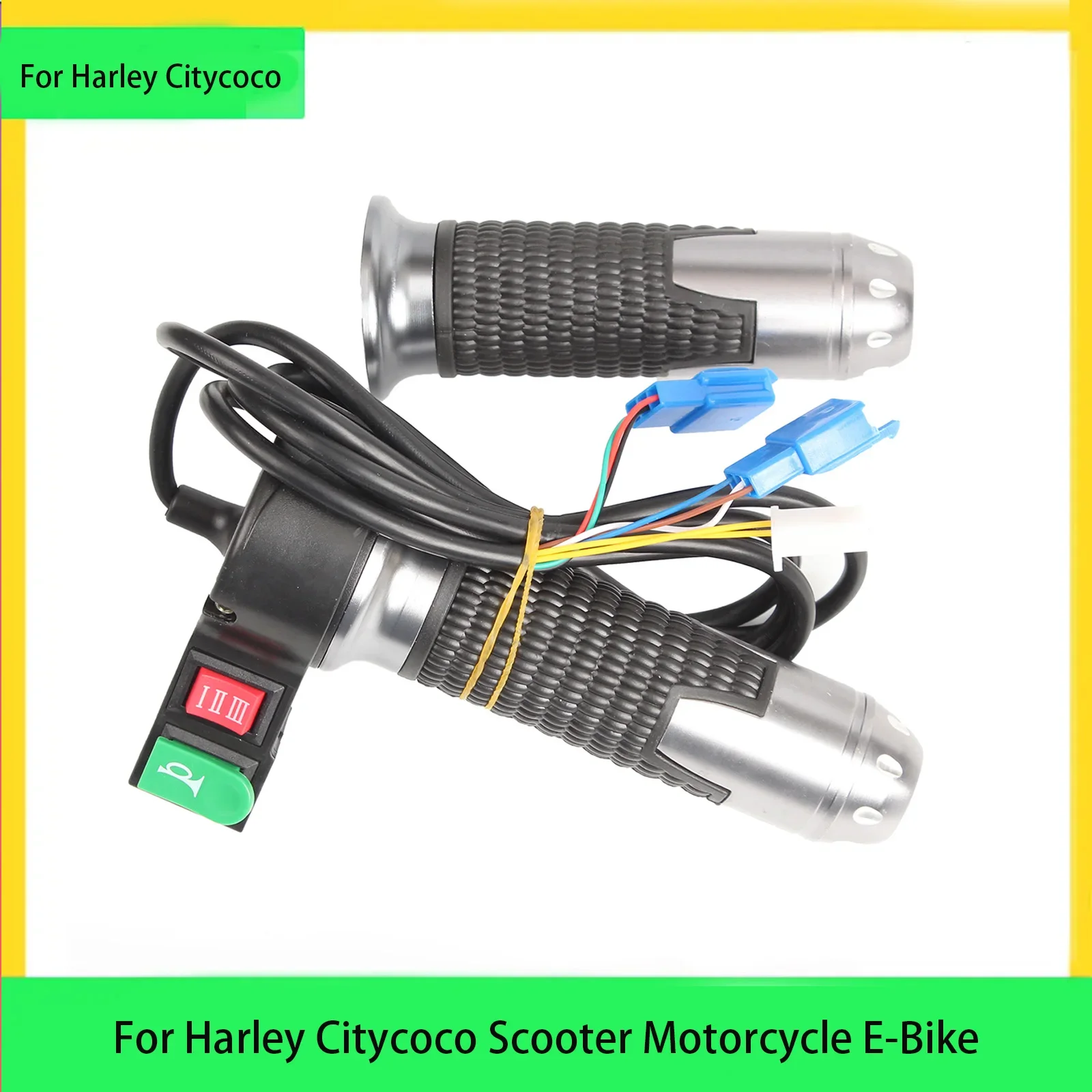 Throttle Handle 60V 3 Speeds Gear Switch With Horn Electric Bike Modification Part For Harley Citycoco Scooter Motorcycle E-Bike