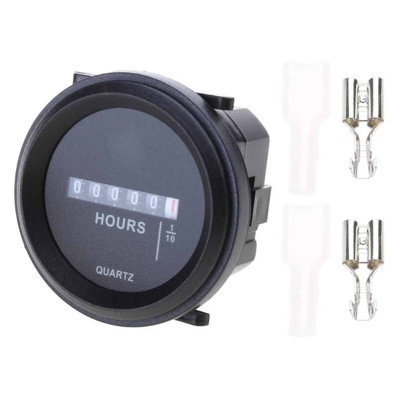 Mechanical Round Hour Meter 10-80V Hour Meter for Marine Engine Truck Snowmobile Drosphip