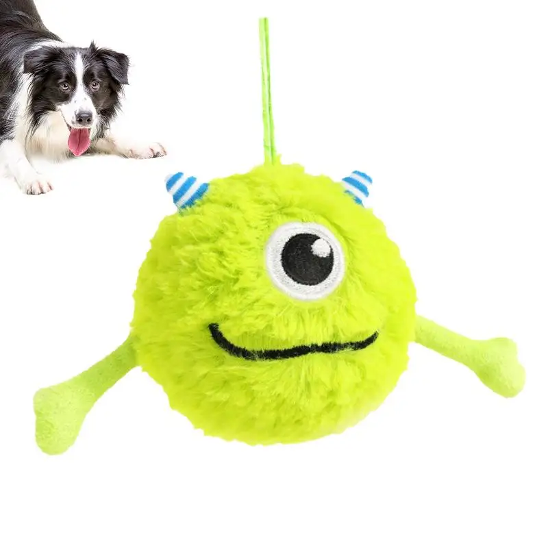 Bola de brinquedo de pelúcia interativa para cachorro, Brinquedos multifuncionais macios para animais de estimação, Brinquedo dentição portátil com som