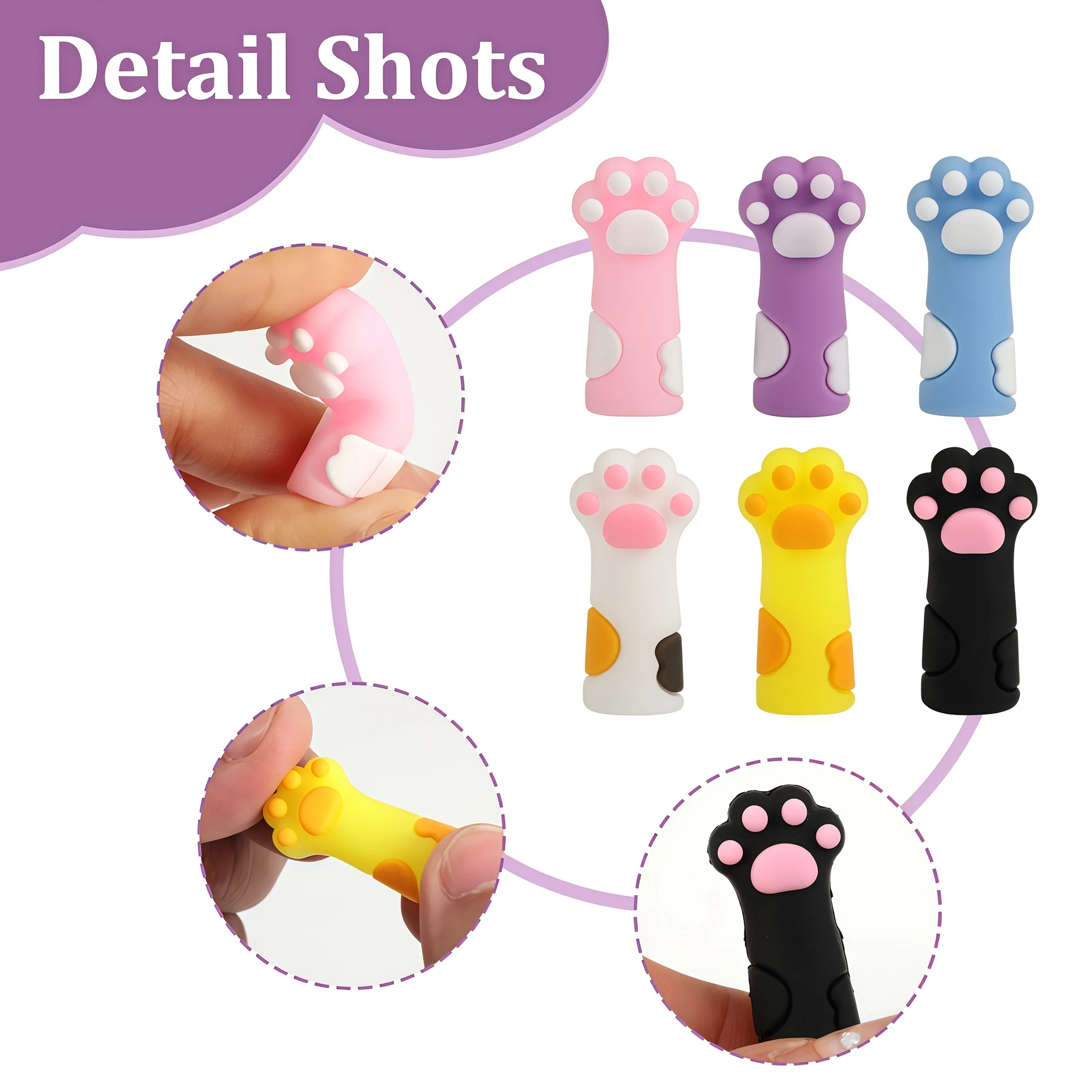 2Pcs Cat Paw Knitting Needle Stoppers, Tip Protectors for Size 11-17 Needles, Cute Knitting Accessories view 2
