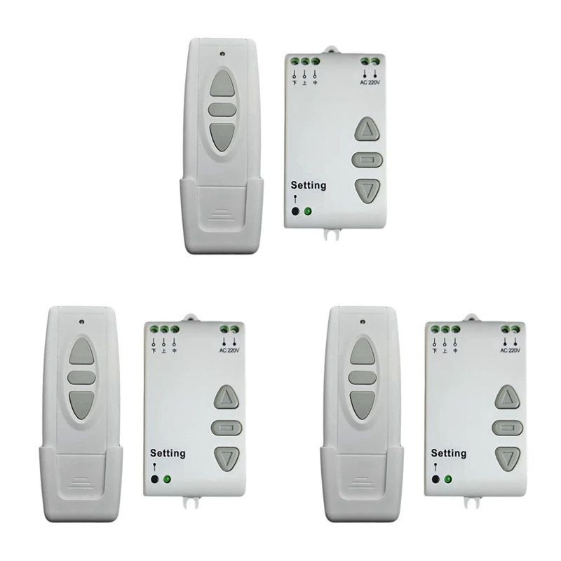 

3X AC220V Motor Remote Switch Controller Projection Screen Motor Wireless Switch 433Mhz UP Down Stop Forwards Reverse