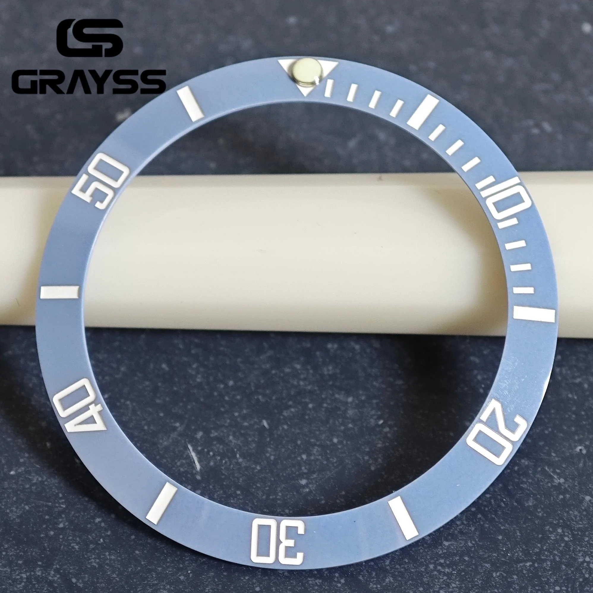 GRAYSS 38mm Keramik Für 40mm SUB Uhrengehäuse Legierung Uhr Lünette Einsatz Ring Hang NH35 NH34 GMT Tauchen Männer Uhr Teil Zubehör