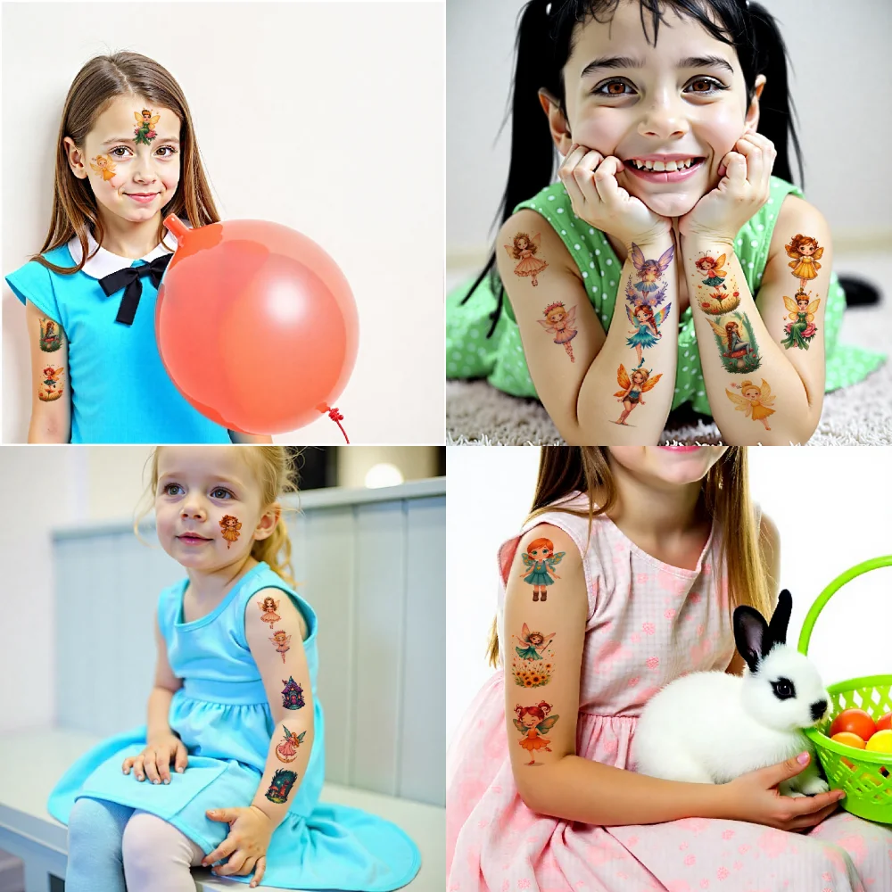 63 stuks tijdelijke tattoo mystieke huizen waterdichte langdurige lichaamsstickers fee illustraties bossen voor armen volwassenen jongens