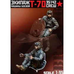 1/35 Scale Resin Figure Assembled Model Kit Scene Accessories Scene Military Soviet Tank Crew Unassembled Unpainted Diorama Toys