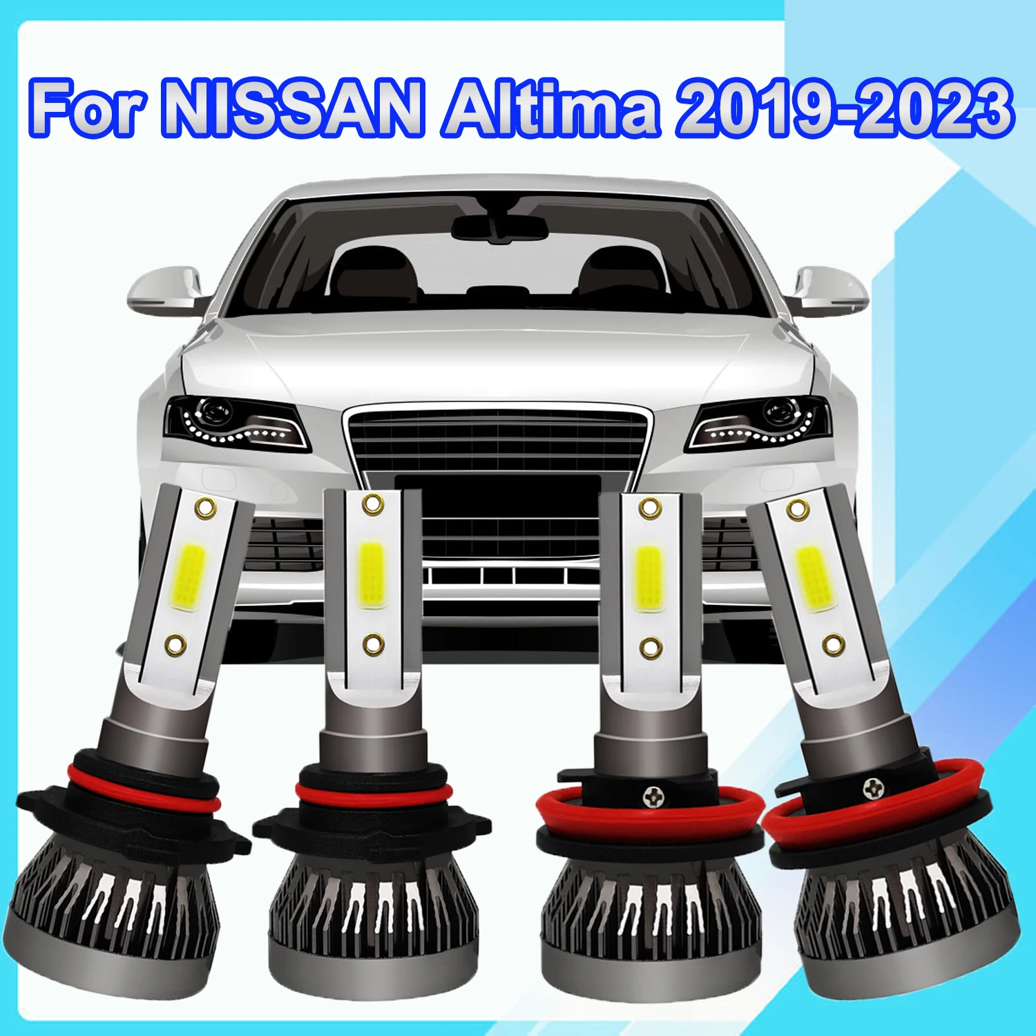 

For NISSAN Altima 2019-2023 9005 HB3 H11 LED Headlight Hi&Lo Beam Bulbs Kit 20000LM NO FAN Design Light Bulbs