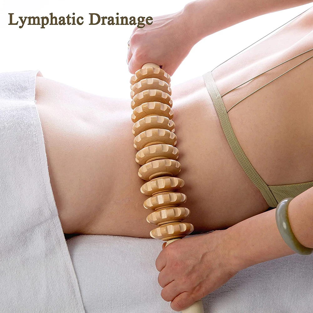 1pcs Wooden Bendable Massage Roller Therapy Massager for Lymphatic Drainage Cellulite Trigger Point Manual Muscle Release Tool