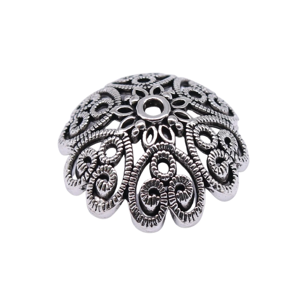 

Wholesale 50pcs/bag 29x29x9mm Big Bead Caps For DIY Jewelry Making Antique Silver Color Jewelry Findings Jewelry Accessories