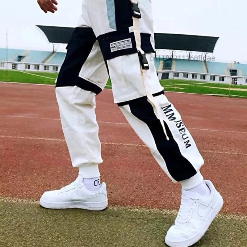 Männer Street Dance Hosen Frühling und Herbst Neue Stil Spleißen Lose Trendy Marke Ins Legging 2025, Hip Hop Casual Hosen