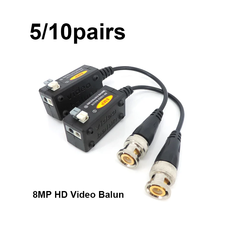 السلبي HD فيديو Balun نقل ، 4K BNC CCTV الملتوية زوج الارسال للكاميرا AHD CVI TVI A07 ، 8MP