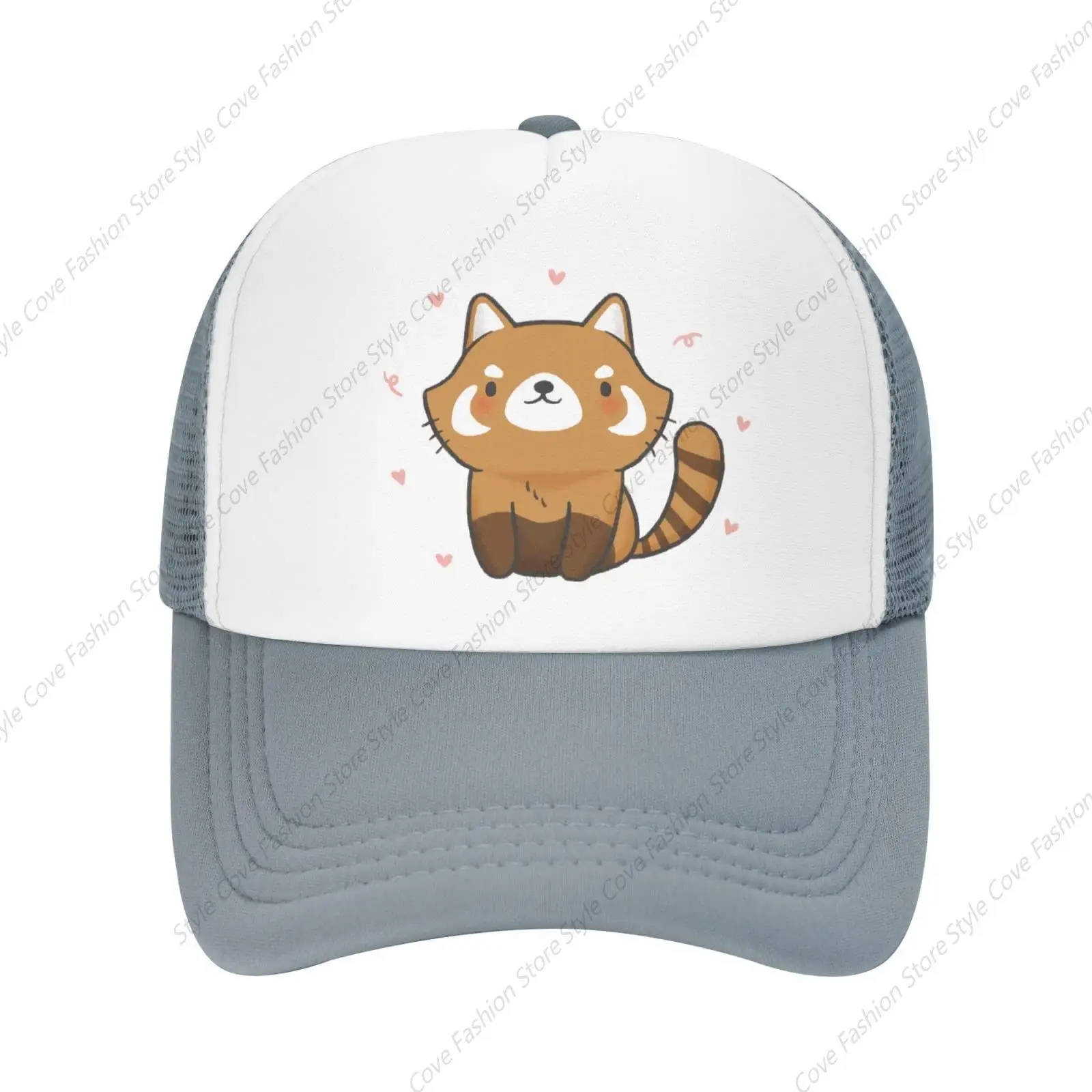 

Mesh Dad Hat Adjustable Washed Red Panda Cute Sports Baseball Dad Cap Funny Distressed Ball Trucker Cap For Women Men Unisex