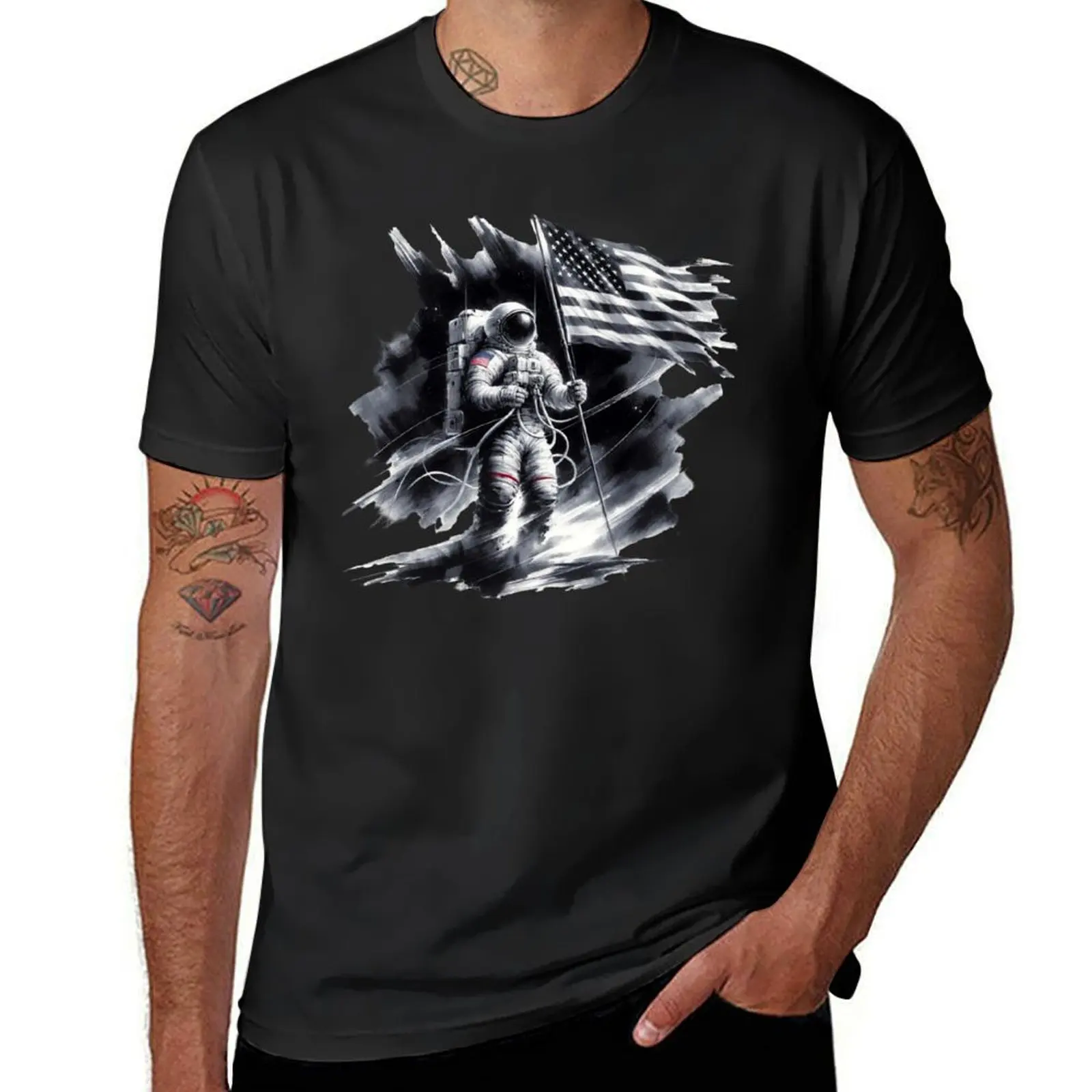 Spaceman in Sumi e 3 T-Shirt blanks quick drying heavyweights black t shirts for men