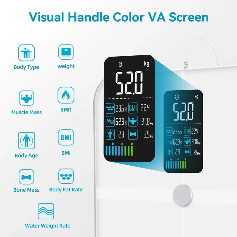 Welland Smart Scale BMI App Body Analysis Report Print Digital Fat Heart Rate Accurate Certifiable Bodi Electronic Scale