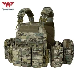 Tactical Vest with Triple Magazine Pouch, 1000D Nylon Fabric, Quick Release, 6094K, Hunting, Airsoft Combat Accessories