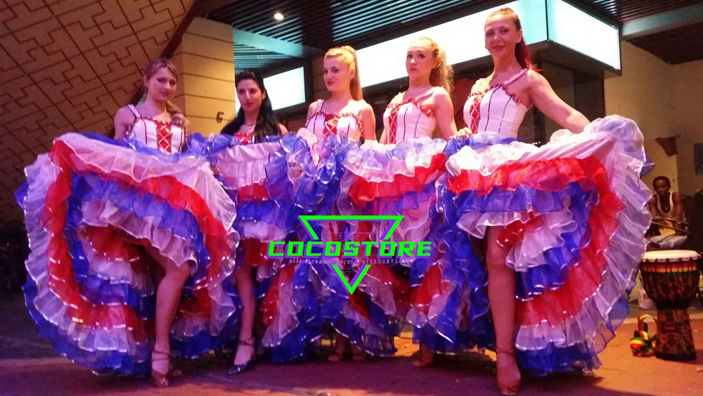 French Cancan Costume Carnival Costumes In Group Sexy Opening Dance Dress Carnival Costume Stage Wear Holiday Performance Suit