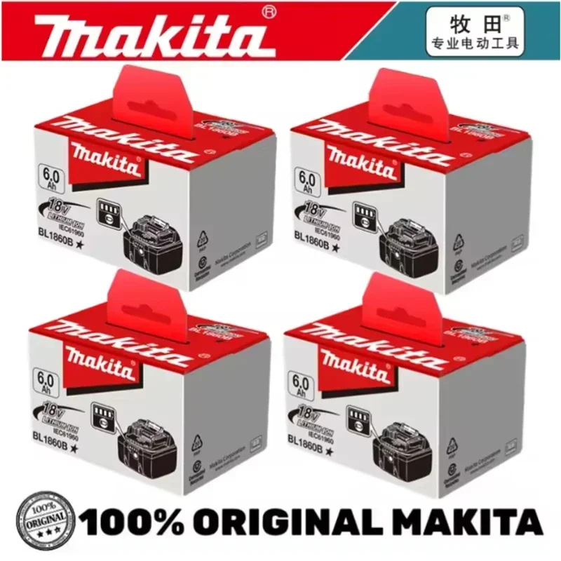 100% Original Makita 18V 6.0Ah Rechargeable Battery ,For Makita BL1840B BL1850 BL1850B battery Suitable for Pastoral Tool DTW700