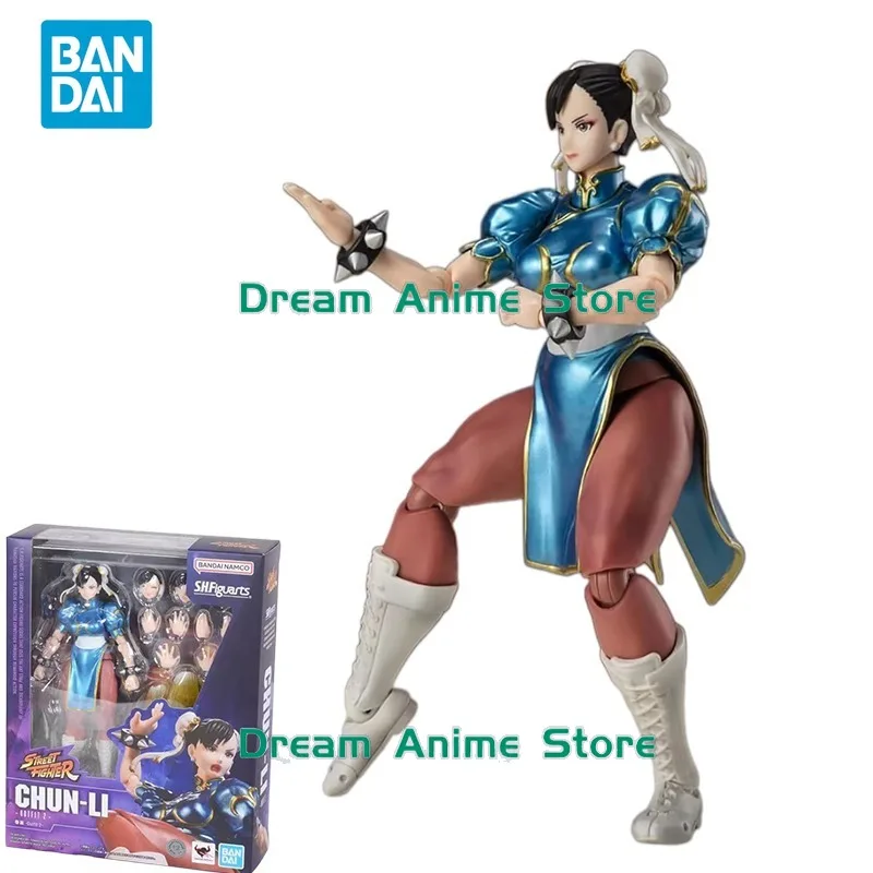Bandai Original Street Fighter 6 Anime Figure SHF CHUN-LI Outfit2 Action Figure Toys for Kids Gift Collectible Model Ornaments