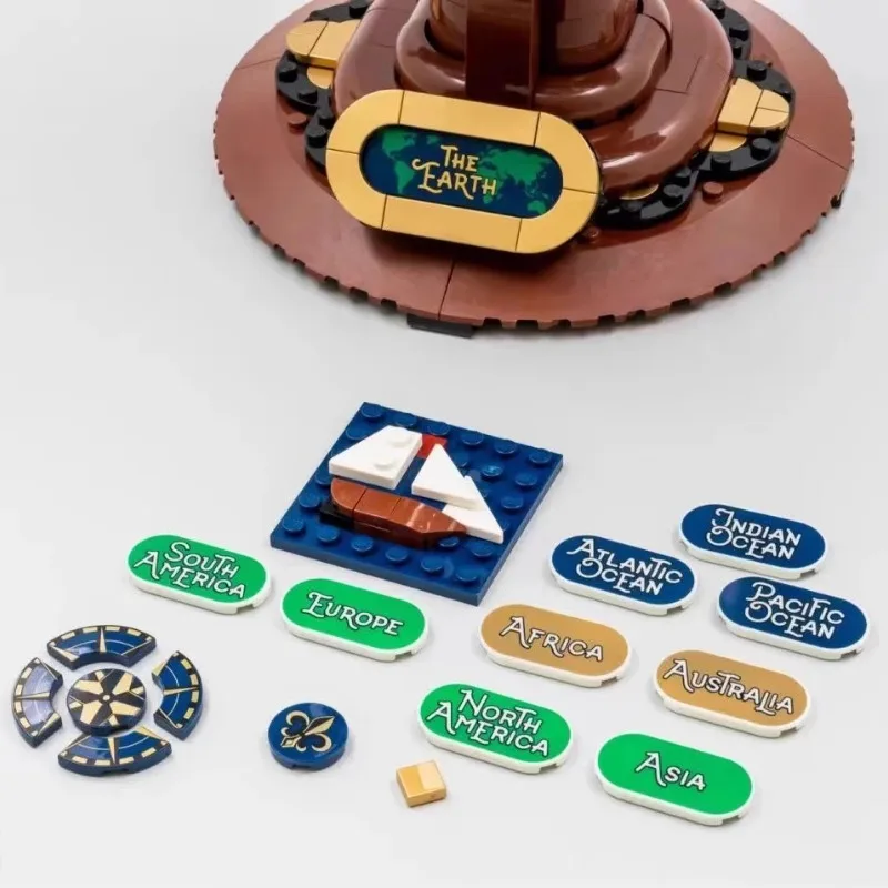 منتج جديد 2585 قطعة نموذج خريطة الكرة الأرضية الإبداعية بنة التكنولوجيا MOC بنة التجميع الإبداعي لعبة الأطفال الولادة