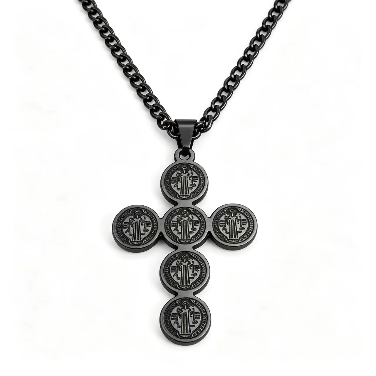 Collana di Lusso Amazon Cross Border in Acciaio Inossidabile 304, Collana Unisex in Acciaio al Titanio con Croce, Moda Personalizzata di Nicchia