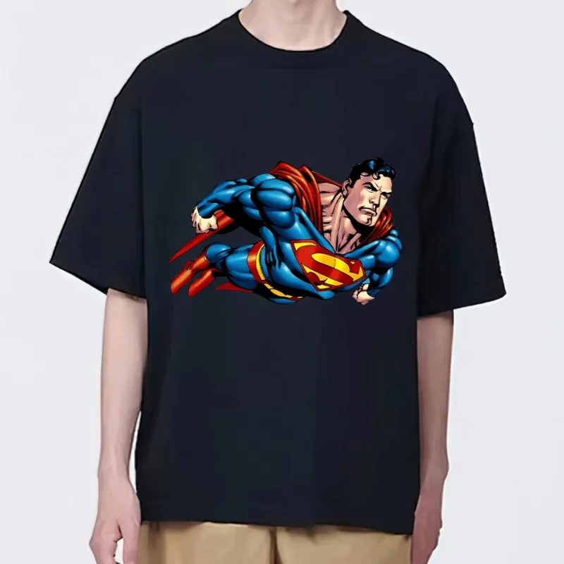 MINISO S-Supermans T Shirt Men Couple Combination Clothes Short Sleeve Collar Fashion woman Cotton