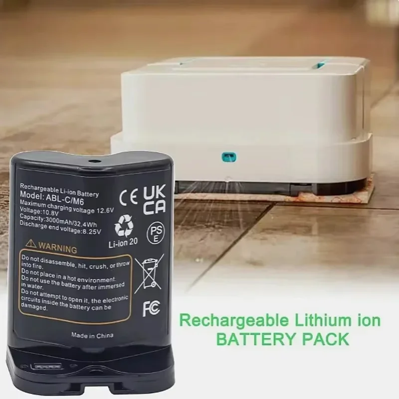 Für iRobot Braava Jet M6 10,8 V 3000 mAh wiederaufladbarer Li-Ionen-Akku Ultimatives Robotermopp-Modell ABL-C/M6