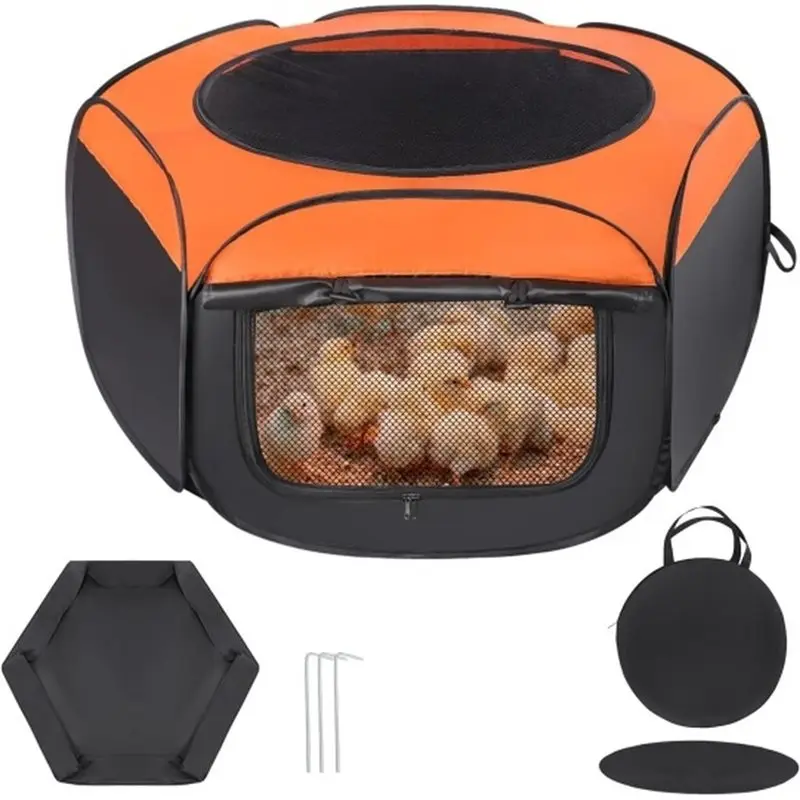 LLCS-1Set Chick Brooder Starting Kit, Chick Brooder Pen, Pet Crate Pen, With Sliding Door,Brooder Box