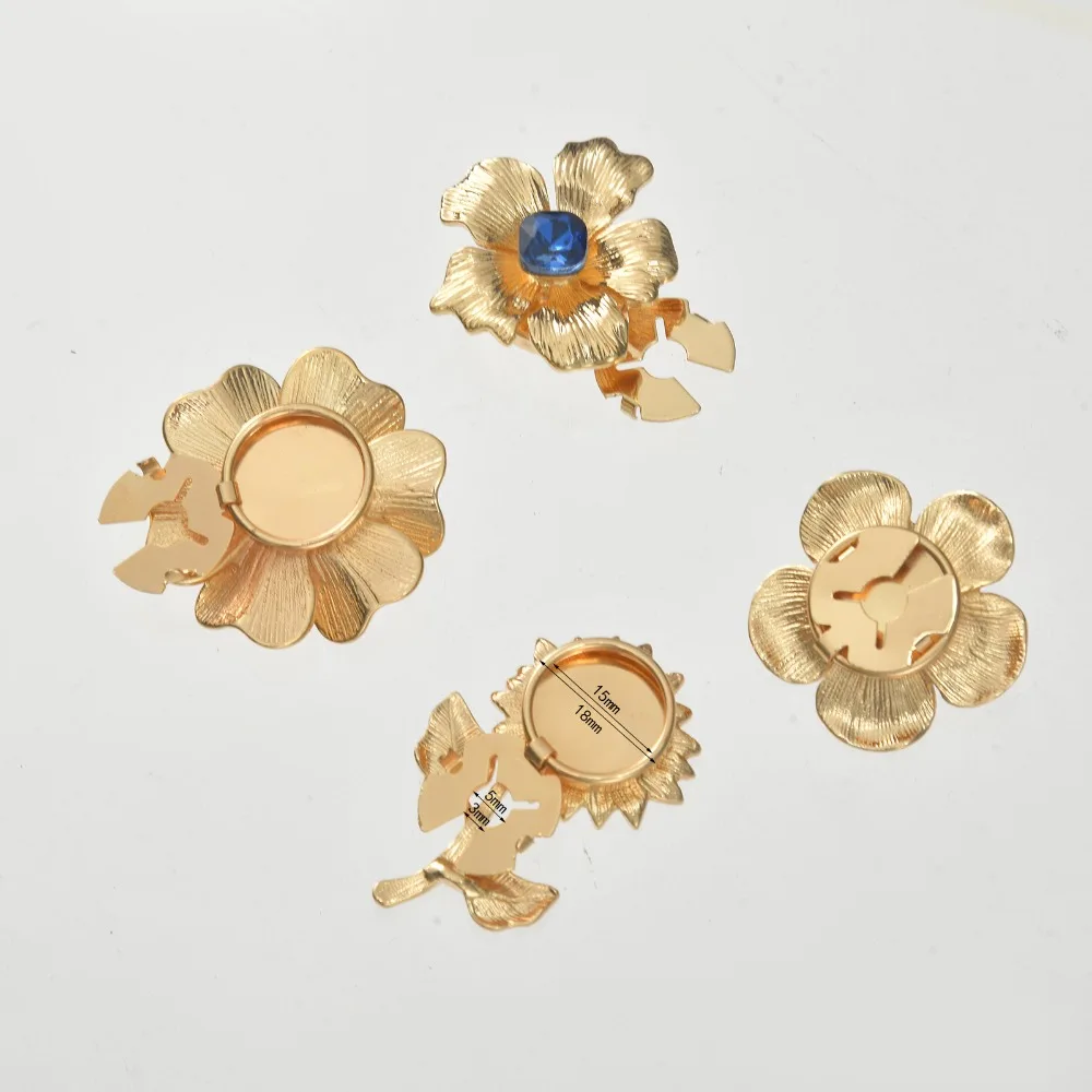 Luxury Flower Button Cover Cufflinks Golden Flower Cufflink Button Covers for Blouses Tux Shirt Dress Wedding Formal Accessories