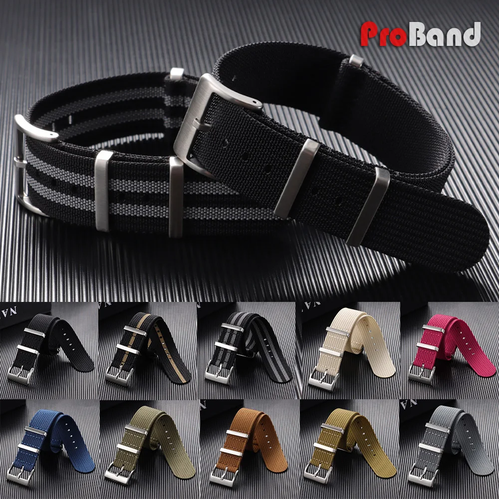 

Nylon Watch Straps for Seiko for Omega Army Sport Bracelet Replace Belt 18mm 20mm 22mm Brown Green Black Gray Red Band Wristband