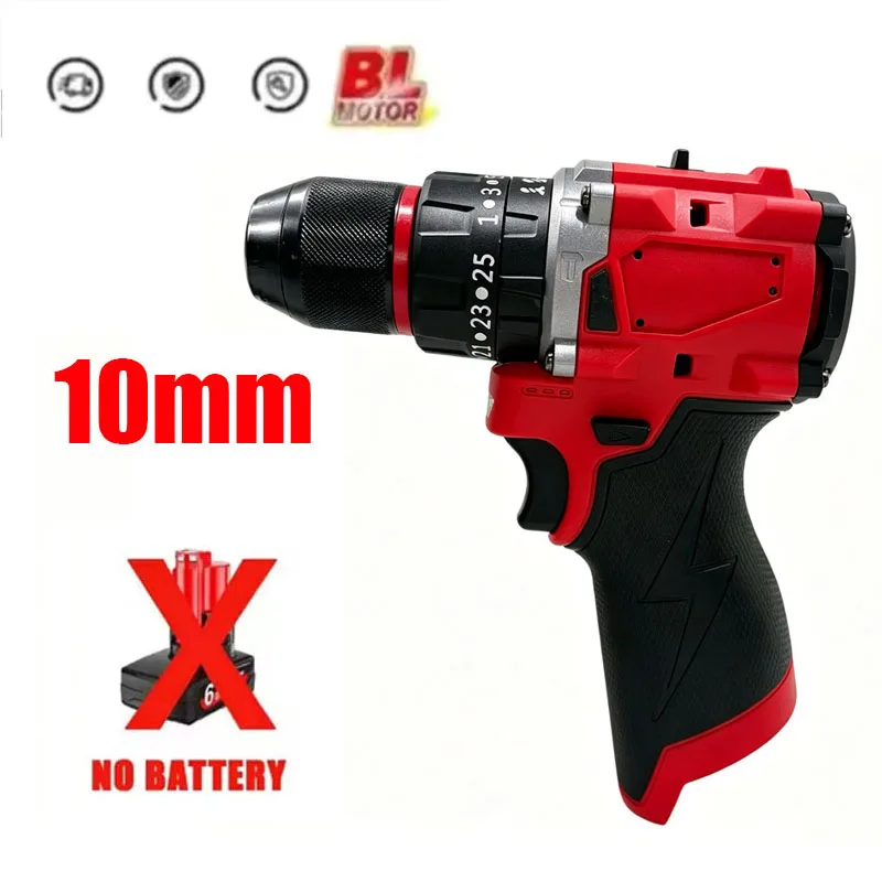 10mm Small Impact Drill Brushless Electric Drill Cordless Screwdriver of Decoration Team Power Tools for Milwaukee 12V Battery