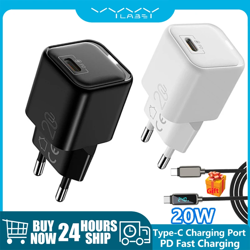 

Vyvylabs 20W Mini USB Type C Charger Support Type C PD Fast Charging Charger Quick Charge QC 4.0 3.0 for iPhone 17 16 Pro Max