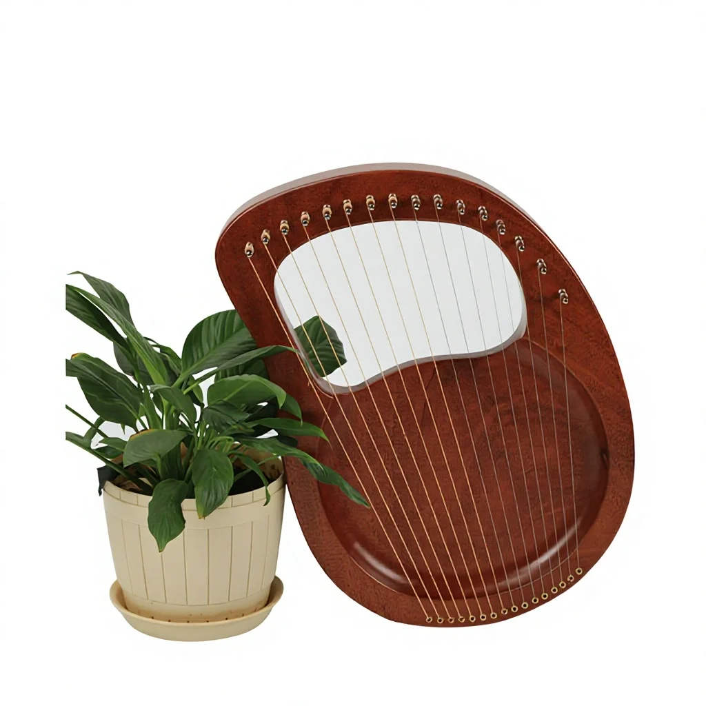 Single Plate Lyre Harp, 16 or 19 Strings Portable String Musical Instrument for Music Beginners