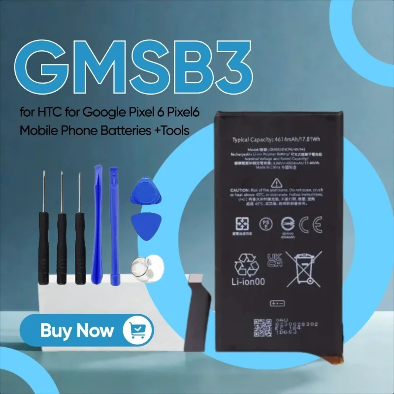 

Сменный аккумулятор GMSB3 4614 мАч для HTC для Google Pixel 6 Pixel6, аккумуляторы для мобильных телефонов + инструменты