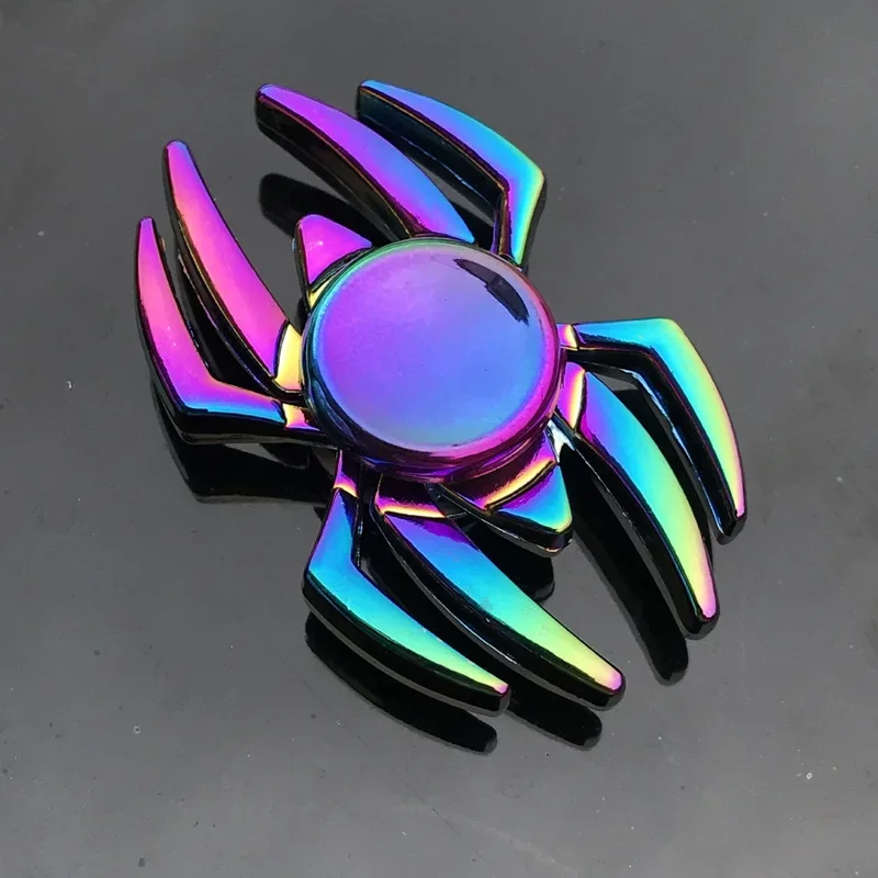 Spinner de dedo para escritório, alívio de ansiedade, estresse, giroscópio, flor/torre/aranha, metal, mão, modelo tri spinner