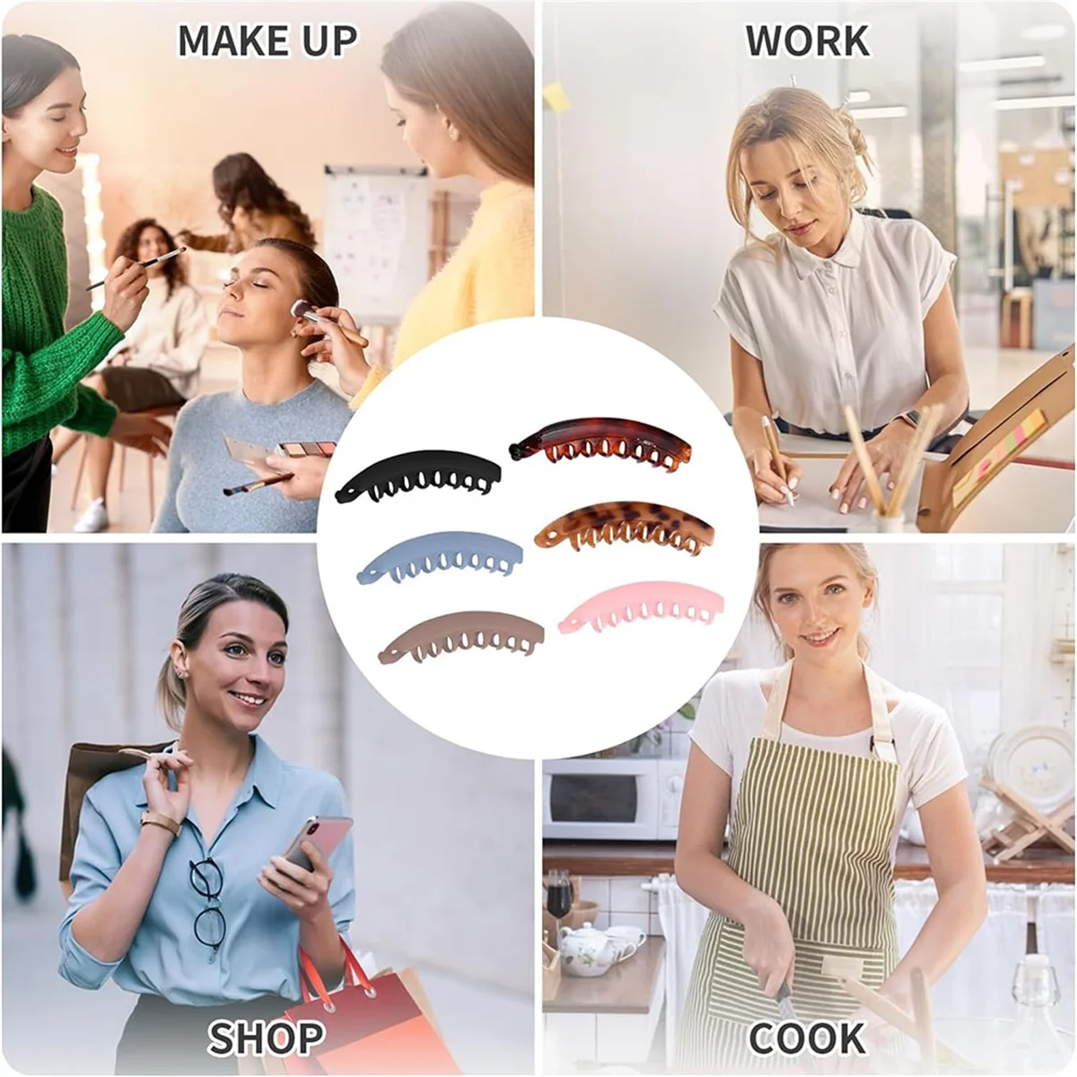 10PCS Hair Clips for Women-Non-Slip Claw Clips for Thick and Thin Hair, for Ponytails and Hair Styling(10 Colour)