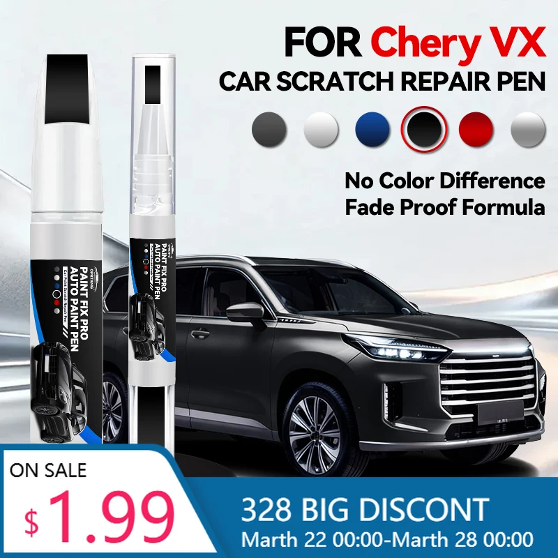 

Ручка-корректор для ремонта лакокрасочного покрытия Chery VX 1990-2026, средство для удаления царапин, аксессуары для авто DIY, черный, белый, серебристый, серый, синий, красный