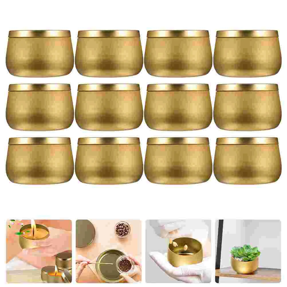 

12 Pcs Belly Storage Jar Jars with Lids Tea for Loose Organizer Holders Bags Tin Lights Jewelry Candy Tinplate Cup