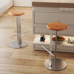 Japanse minimalistische barkrukken, restaurantstoelen, koolstofstalen stoel met hoge poten, stabiel draagvermogen, modern meubilair, ontwerper