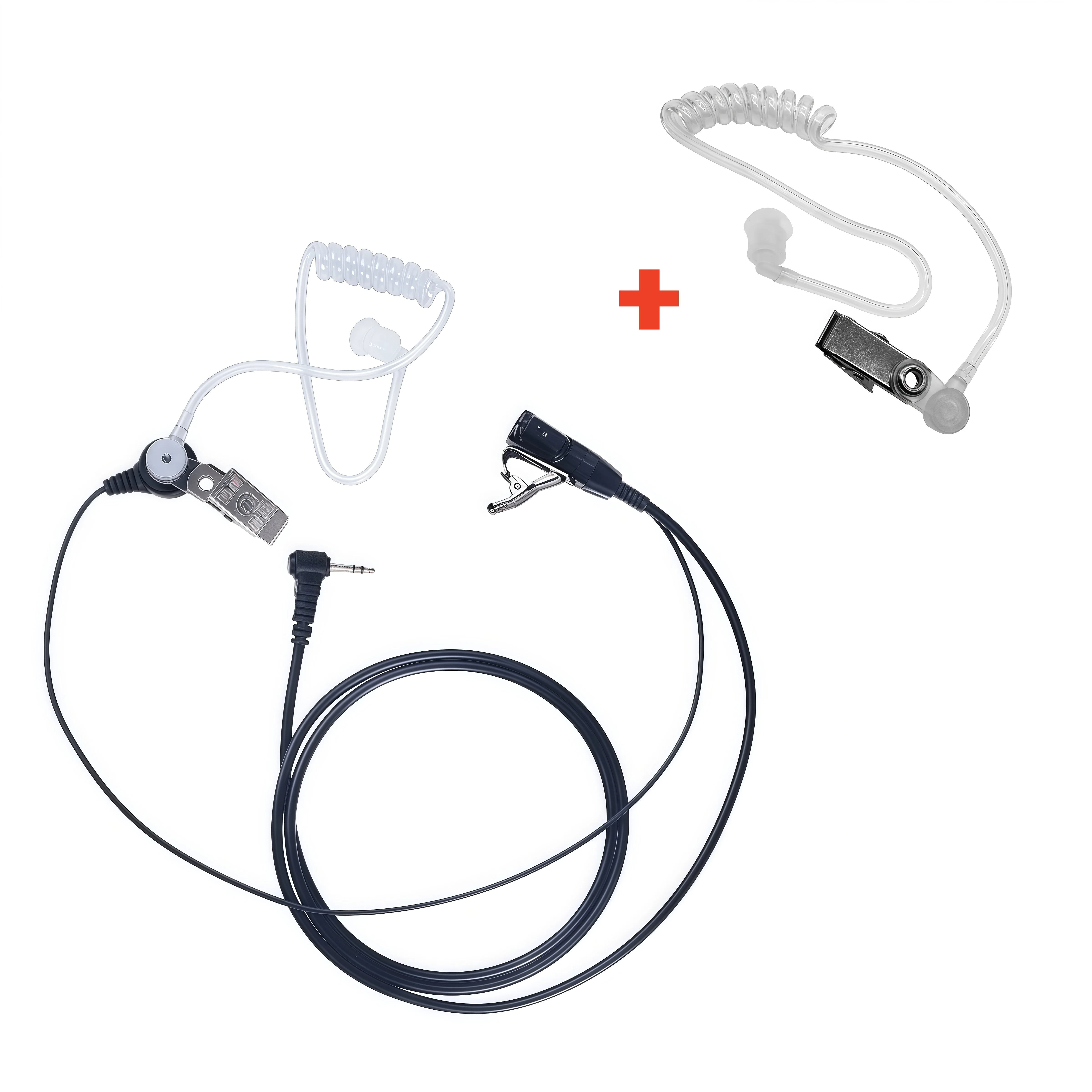 

1Pin 2.5mm Covert Walkie Talkie Earpiece Acoustic Tube Headset with PTT Mic Compatible with Motorola Talkabout MH230R